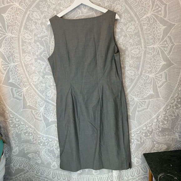 Context Gray Dress Work Dressy Elegant Professional 14 Comfortable Fitted EUC XL - Picture 5 of 9